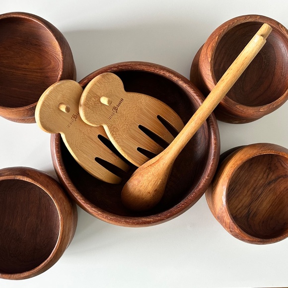 Vintage Teak salad bowl set - Picture 13 of 14